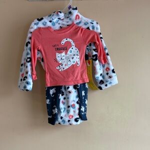 Wonder Nation Kids Pajama Set - Coral and Navy